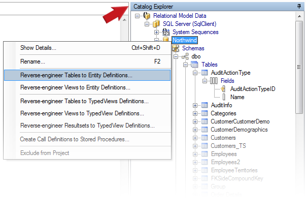 Reverse Engineer Tables to Entity Definitions