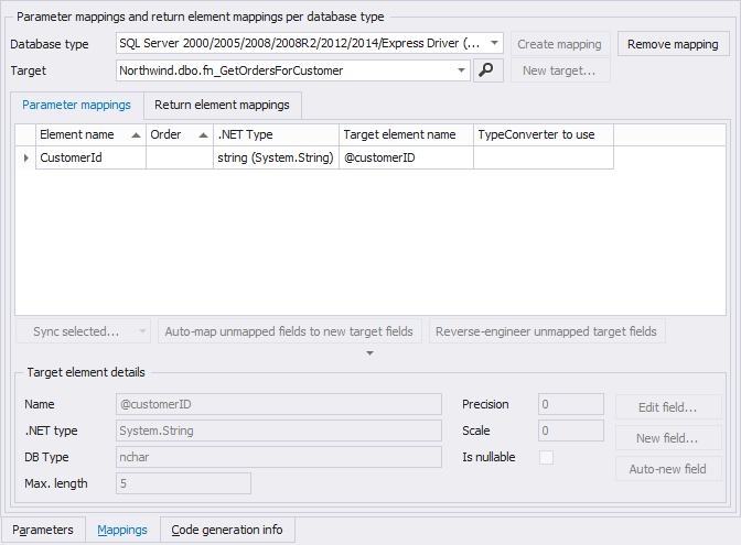 The Mappings tab The Mappings tab